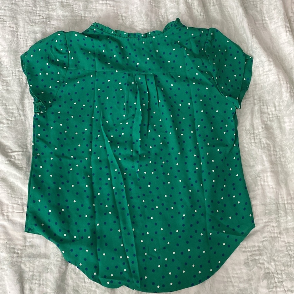 NWT 41 Hawthorn Tiffany Tulip Sleeve Blouse in Green. Size: MP (Med Petite) - Picture 4 of 4